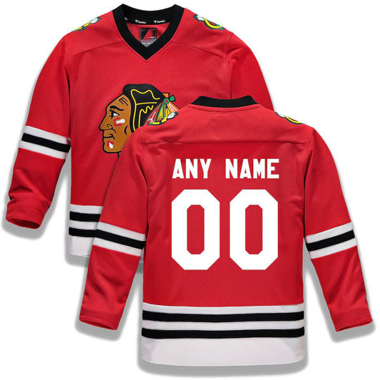 Custom C.Blackhawks Fanatics Branded Home Replica Red Stitched American Hockey Jerseys CustomName