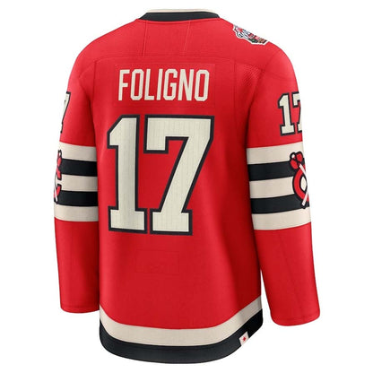 C.Blackhawks #17 Nick Foligno Fanatics 2025 Winter Classic Premium Player Jersey - Red Stitched American Hockey Jerseys CustomName