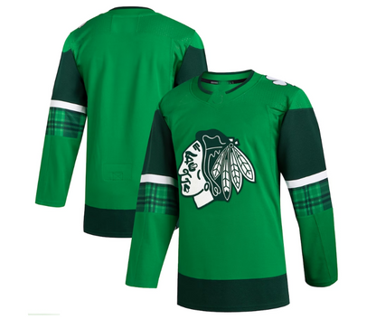 C.Blackhawks 2023 St. Patrick's Day Primegreen Authentic Jersey - Kelly Green Stitched American Hockey Jerseys CustomName