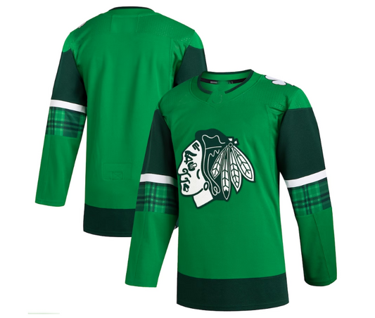 C.Blackhawks 2023 St. Patrick's Day Primegreen Authentic Jersey - Kelly Green Stitched American Hockey Jerseys CustomName