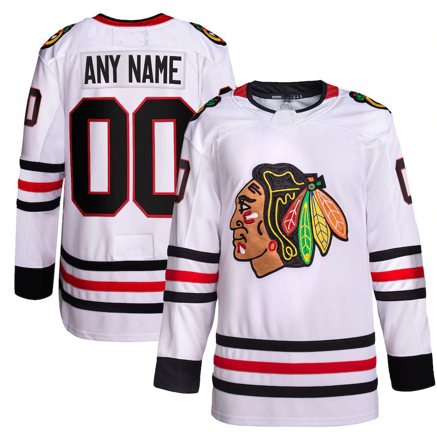Custom C.Blackhawks Away Primegreen Authentic Pro Jersey White Stitched American Hockey Jerseys CustomName
