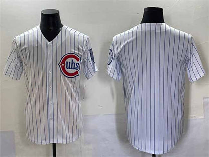 Chicago Cubs Blank White Pinstripe 2nd Alternate Limited Stitched Baseball Jersey