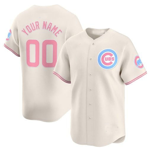 Custom Chicago Cubs Bubblegum Pink Vapor Premier Limited¨C All Stitched Baseball Jersey