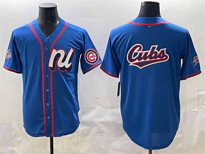 Chicago Cubs National League Team Big Logo Blue 2025 All-Star Edition Limited Stitched Baseball Jersey