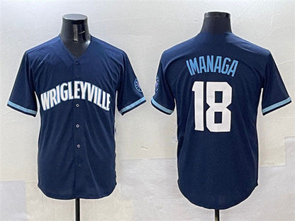 Chicago Cubs #18 Shota Imanaga Navy City Connect Stitched Baseball Jersey