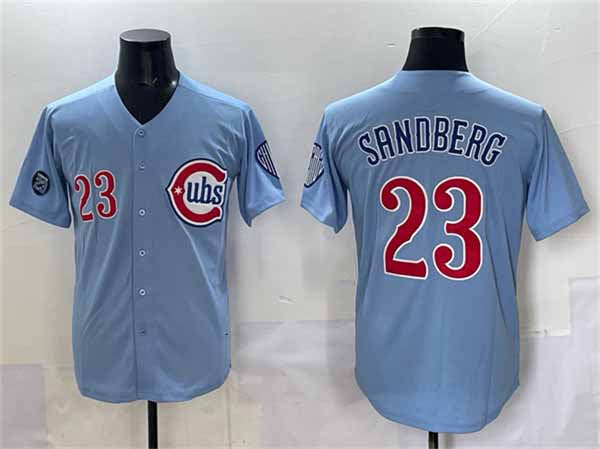 Chicago Cubs #23 Ryne Sandberg Blue 'Ryne Sandberg Tribute' Vapor Limited V2 Stitched Baseball Jersey