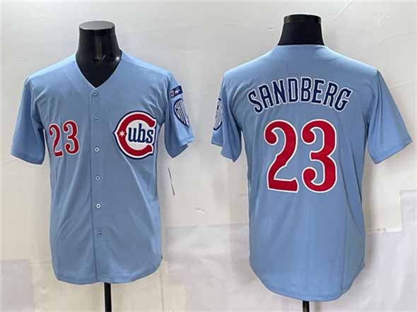 Chicago Cubs #23 Ryne Sandberg Blue 'Ryne Sandberg Tribute' Vapor Limited V3 Stitched Baseball Jersey