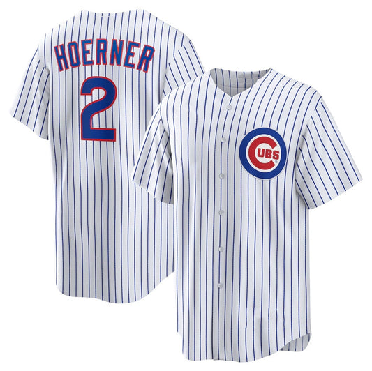 Chicago Cubs #2 Nico Hoerner Replica Player Jersey - White Stitched Baseball Jersey