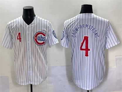 Chicago Cubs #4 Pete Crow-Armstrong White Pinstripe 2nd Alternate Limited Stitched Baseball Jersey