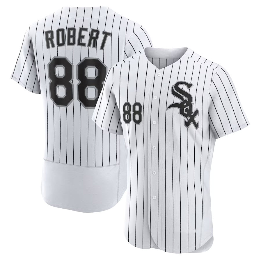 Chicago White Sox #88 Luis Robert Home Authentic Player Jersey - White-Black Stitched Baseball Jersey