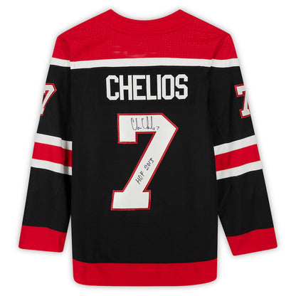 C.Blackhawks #7 Chris Chelios Fanatics Authentic Autographed 2020-21 Reverse Retro with HOF 2013 Inscription Hockey Jerseys CustomName