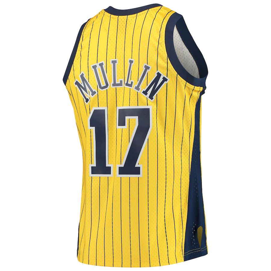 IN.Pacers #17 Chris Mullin Mitchell & Ness 1999-00 Hardwood Classics Swingman Jersey Gold Stitched American Basketball Jersey