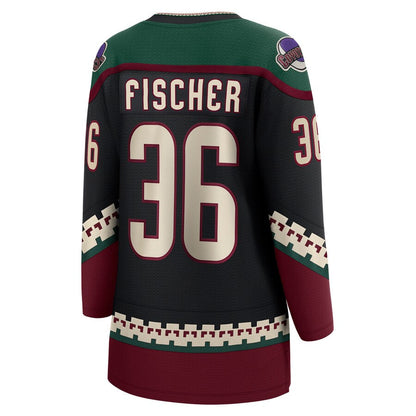 A.Coyotes #36 Christian Fischer Fanatics Branded Home Breakaway Player Jersey Black Stitched American Hockey Jerseys CustomName