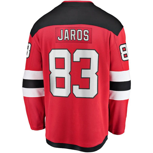 NJ.Devils #83 Christian Jaros Fanatics Branded Home Breakaway Player Jersey  Red Stitched American Hockey Jerseys CustomName