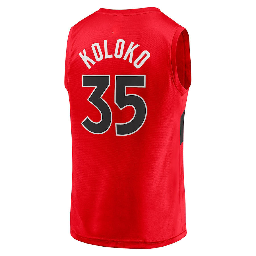 T.Raptors #35 Christian Koloko Fanatics Branded  Fast Break Replica Jersey Icon Edition Red Stitched American Basketball Jersey