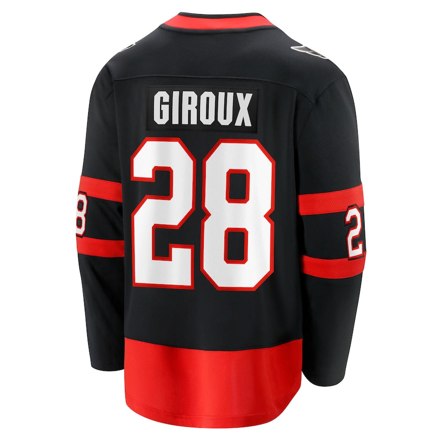 O.Senators #28 Claude Giroux Fanatics Branded Home Premier Breakaway Player Jersey Black Stitched American Hockey Jerseys CustomName