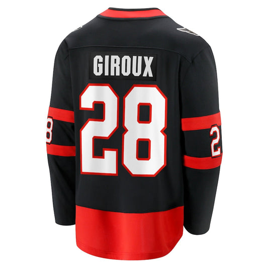 O.Senators #28 Claude Giroux Fanatics Branded Home Premier Breakaway Player Jersey Black Stitched American Hockey Jerseys CustomName