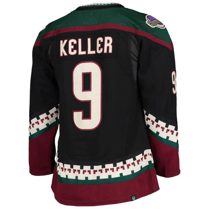 A.Coyotes #9 Clayton Keller Home Authentic Pro Player Jersey Black Stitched American Hockey Jerseys CustomName