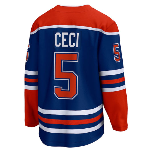 E.Oilers #5 Cody Ceci Fanatics Branded Home Breakaway Player Jersey  Royal Stitched American Hockey Jerseys CustomName