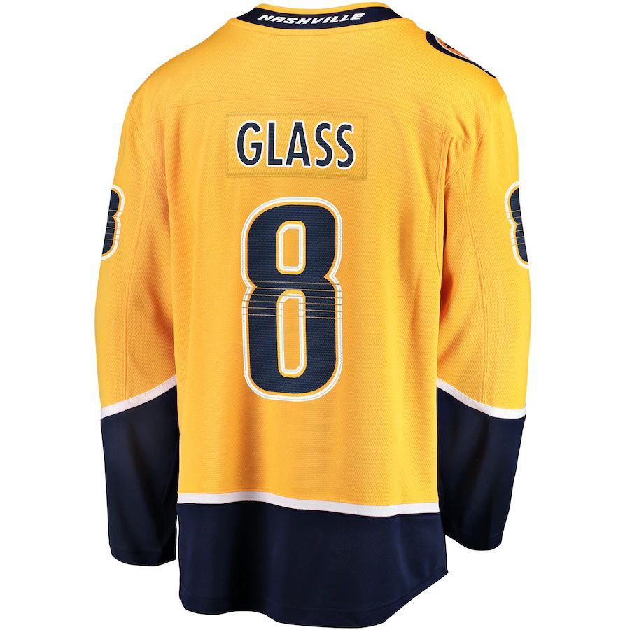 N.Predators #8 Cody Glass Fanatics Branded Home Breakaway Player Jersey Gold Stitched American Hockey Jerseys CustomName