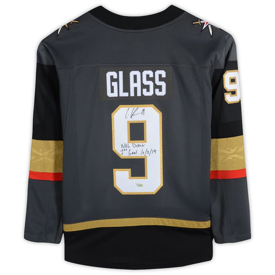 V.Golden Knights #9 Cody Glass Fanatics Authentic Autographed Breakaway Jersey with Multiple Inscriptions Stitched American Hockey Jerseys CustomName