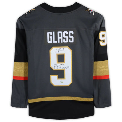 V.Golden Knights #9 Cody Glass Fanatics Authentic Autographed Breakaway Jersey with Multiple Inscriptions Stitched American Hockey Jerseys CustomName