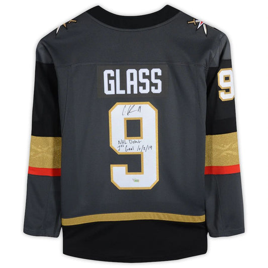 V.Golden Knights #9 Cody Glass Fanatics Authentic Autographed Breakaway Jersey with Multiple Inscriptions Stitched American Hockey Jerseys CustomName