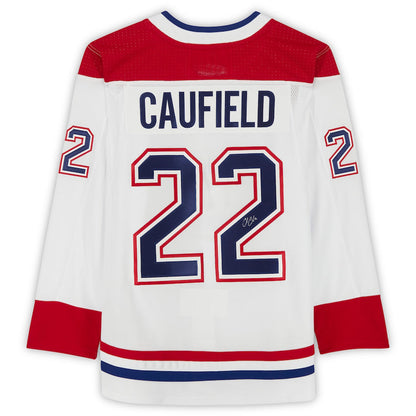 M.Canadiens #22 Cole Caufield Fanatics Authentic Autographed White  Stitched American Hockey Jerseys CustomName