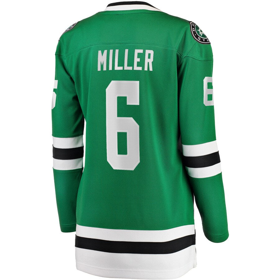 D.Stars #6 Colin Miller Fanatics Branded Home Breakaway Player Jersey Kelly Green Stitched American Hockey Jerseys CustomName
