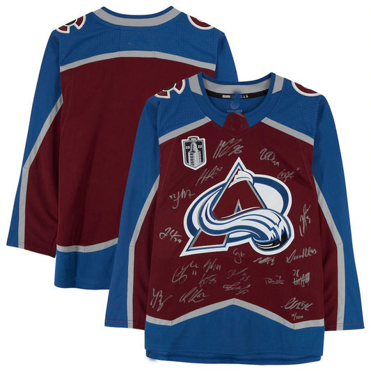 C.Avalanche Fanatics Authentic Multi-Signed 2022 Stanley Cup Champions with Multiple Signatures - Limited Edition of 100 Hockey Jerseys CustomName