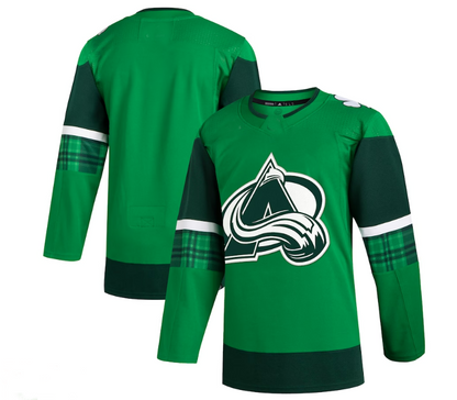 C.Avalanche 2023 St. Patrick's Day Primegreen Authentic Jersey - Kelly Green Stitched American Hockey Jerseys CustomName