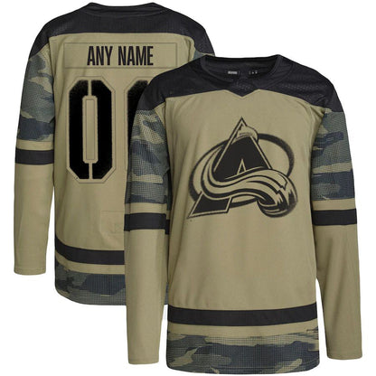 Custom C.Avalanche Military Appreciation Team Authentic Practice Jersey  Camo Stitched American Hockey Jerseys CustomName