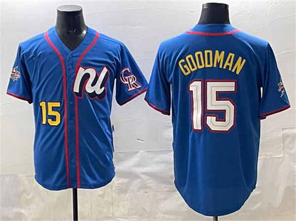 Colorado Rockies National League #15 Hunter Goodman Blue 2025 All-Star Edition Limited Stitched Baseball Jersey