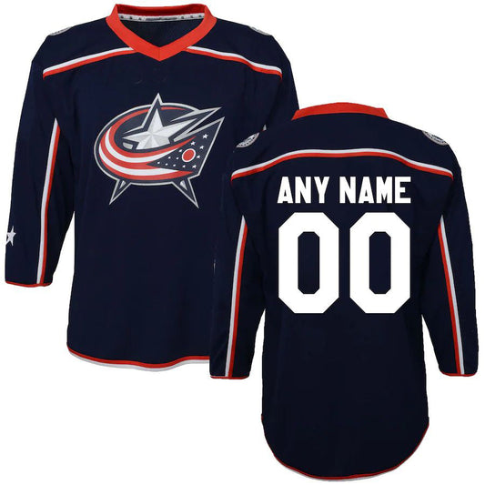 Custom C.Blue Jackets Toddler Home Replica  Navy Stitched American Hockey Jerseys CustomName
