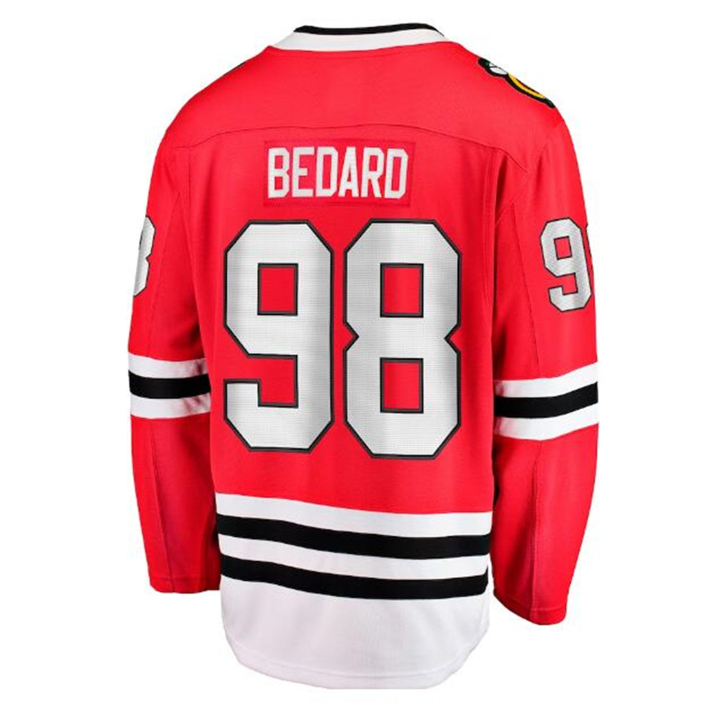 C.Blackhawks #98 Connor Bedard Fanatics Branded 2023 Draft Home Breakaway Player Jersey - Red Stitched American Hockey Jerseys CustomName