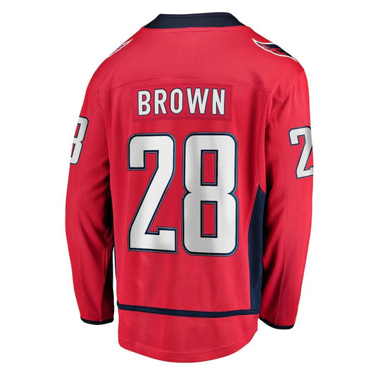 W.Capitals #28 Connor Brown Fanatics Branded Home Breakaway Player Jersey Red Stitched American Hockey Jerseys CustomName