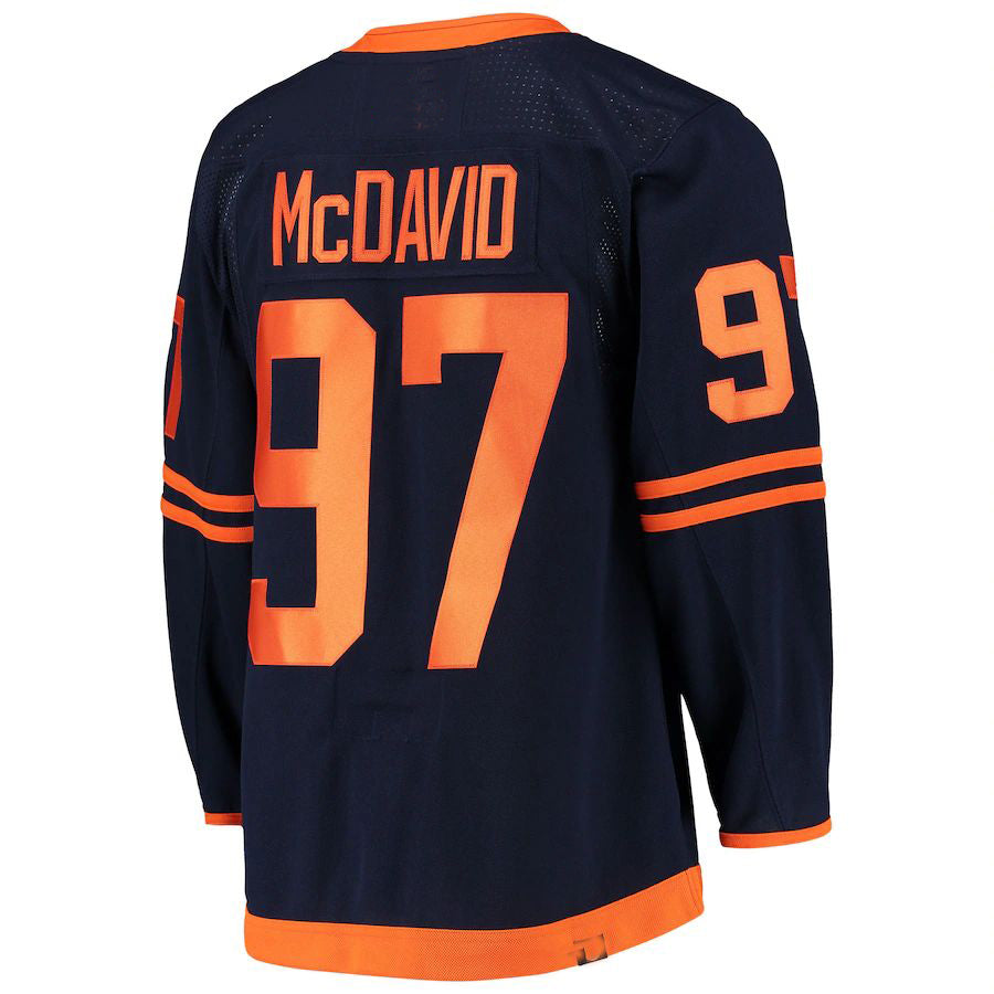 E.Oilers #97 Connor McDavid Alternate Primegreen Authentic Pro Player Jersey Navy Stitched American Hockey Jerseys CustomName