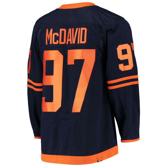 E.Oilers #97 Connor McDavid Alternate Primegreen Authentic Pro Player Jersey Navy Stitched American Hockey Jerseys CustomName