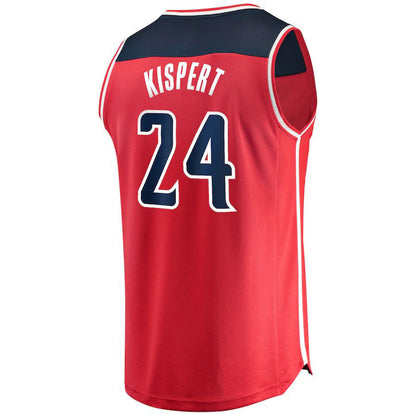 W.Wizards #24 Corey Kispert Fanatics Branded  Draft First Round Pick Fast Break Replica Jersey Red Icon Edition Stitched American Basketball Jersey