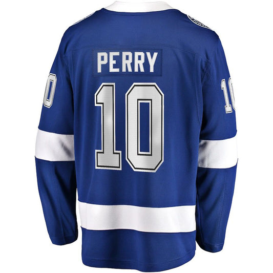 TB.Lightning #10 Corey Perry Fanatics Branded Home Breakaway Player Jersey  Blue Stitched American Hockey Jerseys CustomName