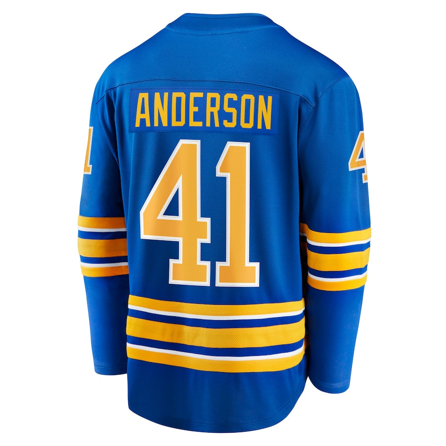 B.Sabres #41 Craig Anderson Fanatics Branded Home Breakaway Player Jersey Royal Stitched American Hockey Jerseys CustomName