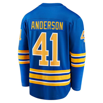 B.Sabres #41 Craig Anderson Fanatics Branded Home Breakaway Player Jersey Royal Stitched American Hockey Jerseys CustomName