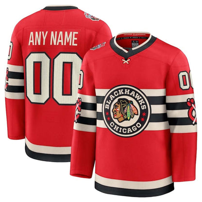 Custom C.Blackhawks Fanatics 2025 Winter Classic Premium Jersey - Red Stitched American Hockey Jerseys CustomName
