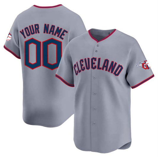 Custom Cleveland Guardians Active Player Gray Alternate Limited Stitched Baseball Jersey