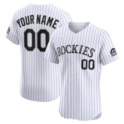 Custom Colorado Rockies Home Elite Jersey ¨C White Baseball Jerseys
