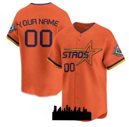 Custom Houston Astros Active Player Orange 2025 City Connect Limited Stitched Baseball Jersey