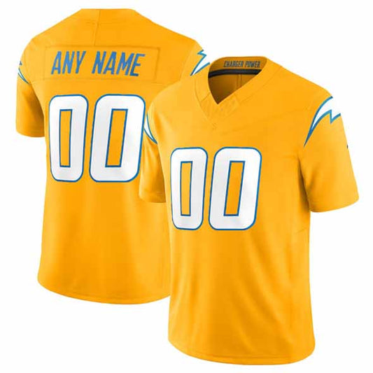 Custom LA.Chargers Active Player Gold 2025 F.U.S.E. Alternate Vapor Limited Football Stitched American Football Jerseys