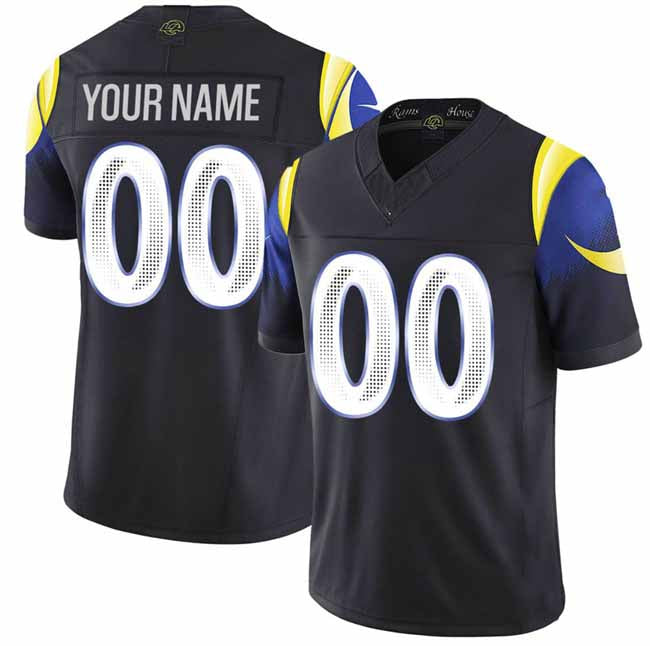 Custom LA.Rams Active Player Black 2025 F.U.S.E. Rivalries Vapor Limited Football Stitched Jersey-CustomName