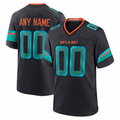 Custom M.Dolphins 2025 Rivalries Collection Game Jersey-CustomName - Pitch Blue Football Stitched Jersey-CustomName
