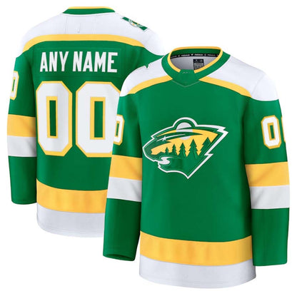 Custom M.Wild Fanatics Alternate Premium Jersey - Green Stitched American Hockey Jerseys CustomName